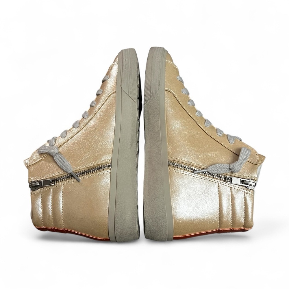 Shushop High Top Metallic Sneakers Women’s 7.5 Studded Retro Rock Punk Grunge - Picture 5 of 9